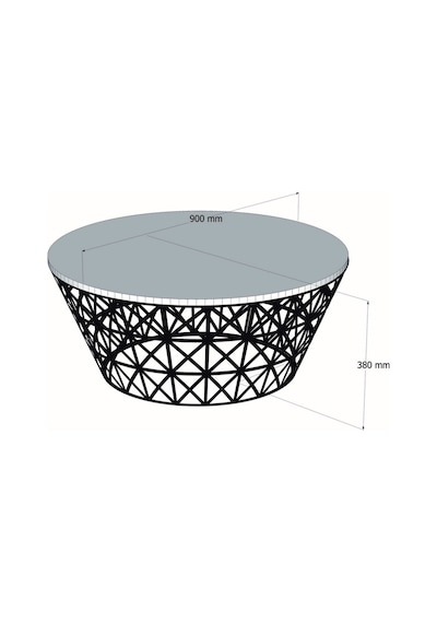 Variant Stil Metal Mermer Desenli Orta Sehpa - Siyah Mermer