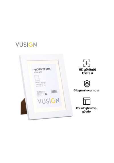Vusıgn Mdf Beyaz Masaüstü Ve Duvar Askılı Fotoğraf Çerçevesi 3'lü Set