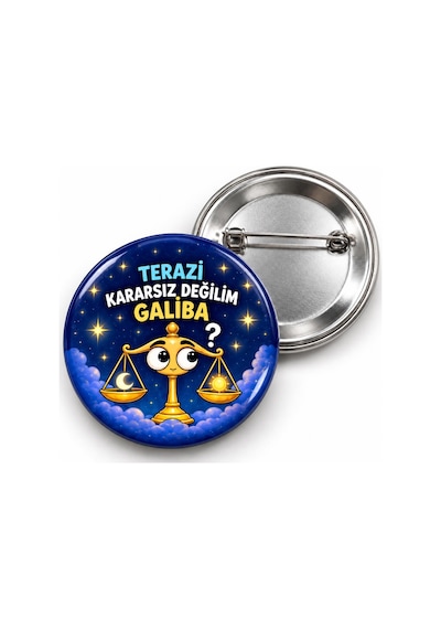 Terazi - Kararsız Değilim Galiba - 58mm Rozet Çok Renkli