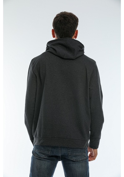 Süperlife Erkek Kapşonlu Regular Fit Air Baskılı İnce Sweatshirt Spr22sw162 Antrasit
