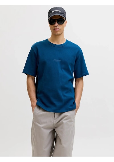 Jack & Jones Jack&jones Jcoclub Structure Tee Erkek T-shirt 12289941 Mavi