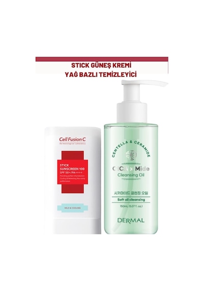 Cell Fusion C Stick Güneş Kremi + Dermal Yağ Bazlı Temizleyici Seti