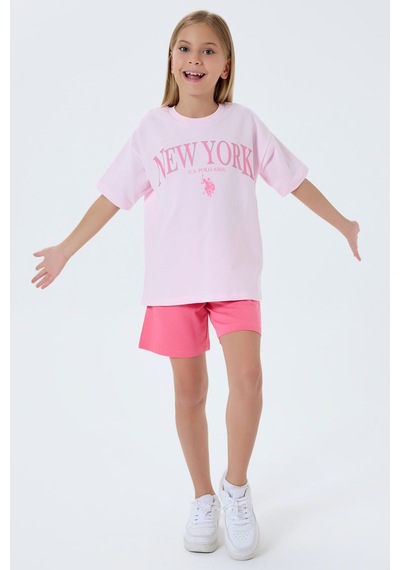 U.S. Polo Assn. Kız Çocuk Pembe Şort Takım Us2510-c-v1 Pembe