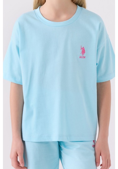 U.S. Polo Assn. U.s. Polo Assn Kız Çocuk Mavi Bermuda Takım Mavi