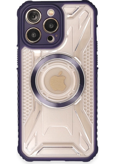 Newface Apple Uyumlu iPhone 13 Pro Kılıf Prag Magneticsafe Kapak - Derin Mor Derin mor