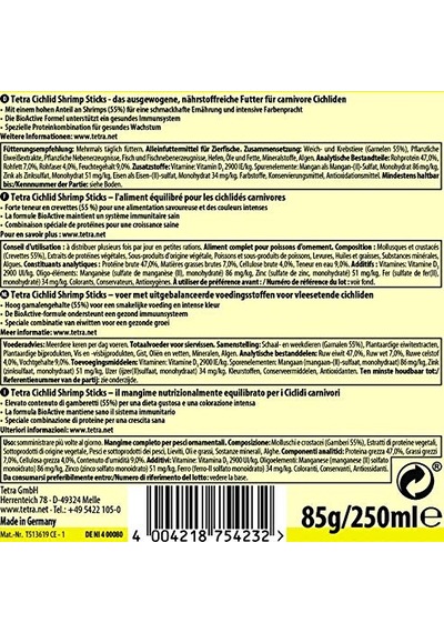 Tetra Cichlid Shrimp Sticks 250 Ml/85 Gr