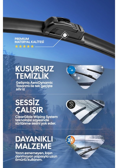 Volvo 240 Silecek Takımı 1982-1993 Uyumlu 400mm/400mm