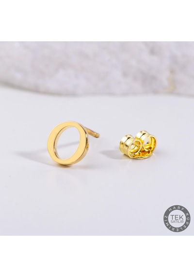 Goldkupe 14 Ayar Altın O Harf Küpe 0,43 Gr-1373