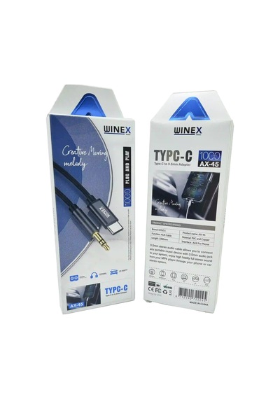 Erdo Ticaret Winex Ax-45 Type-c To 3.5mm Aux Dönüştürücü Kablo 100cm Erdotıca Standart