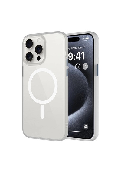 Apple Uyumlu iPhone 15 Pro Kılıf Mat Arka Yüzey Wireless Şarj Özellikli Zore Flet M-safe Kapak