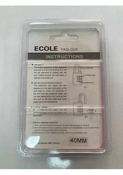 Ecole Sarı Şiftreli Asma Kilit 40 Mm