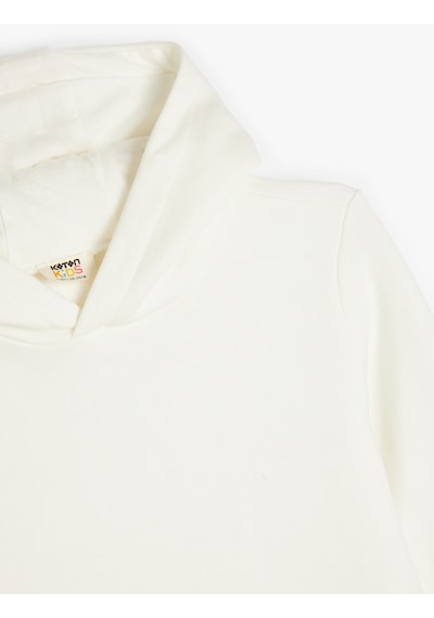 Koton Basic Kapşonlu Kanguru Cepli Uzun Kollu Sweatshirt Ekru 5wkb10106tk Ekru