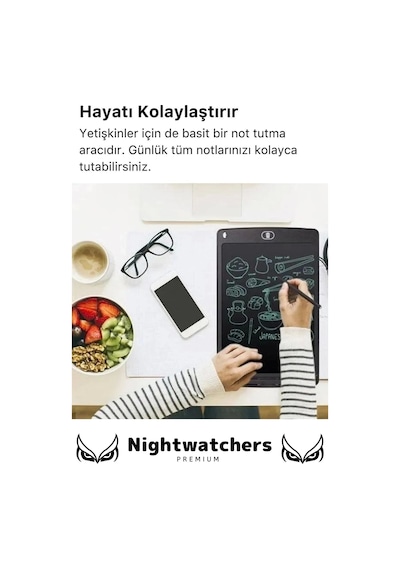 Premium Lcd Ekranlı Kalemli Dijital Çizim Tableti Yazı Tahtası Boyama Resim 8,5 Inç Akıllı Tablet Çok Renkli