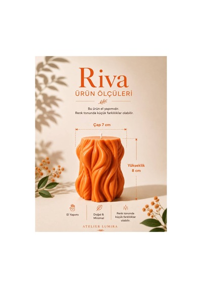 Riva - Dekoratif Mum Turuncu