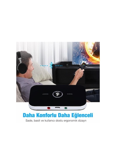 Polham 2in1 Tv, Pc, Hoparlör İçin Ses İletme Ve Ses Alıcı Receiver Transmitter Adaptör, Bataryalı
