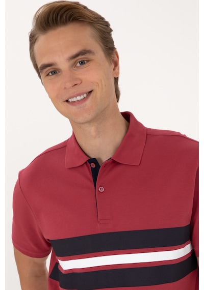 U.S. Polo Assn. Erkek Regular Fit Vişne Polo Yaka Tişört 50306808-VR223