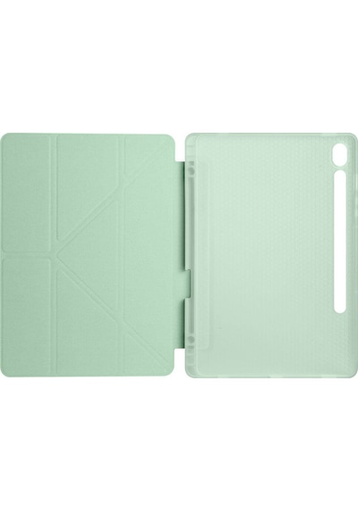 Goocamp Galaxy Tab S9 Fe Kılıf Uyumlu Tri Folding Kalem Bölmeli Standlı Kılıf-açık Tablet Kılıfı