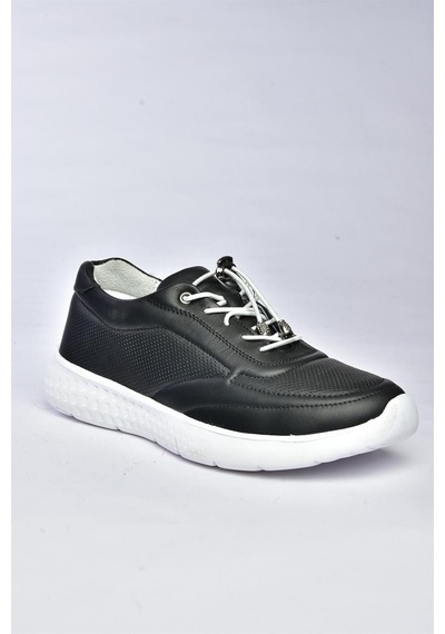 Fox Shoes P540502403 Siyah Hakiki Deri Kadın Spor Ayakkabı Siyah