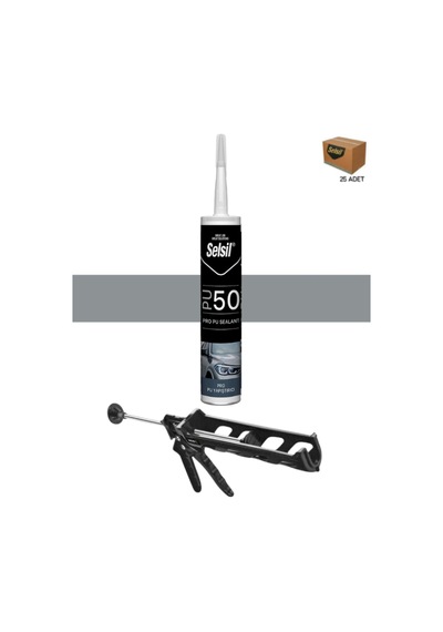 Selsil Pu Mastik 280 Ml Gri 25 Adet , Plastik Tabanca Gri