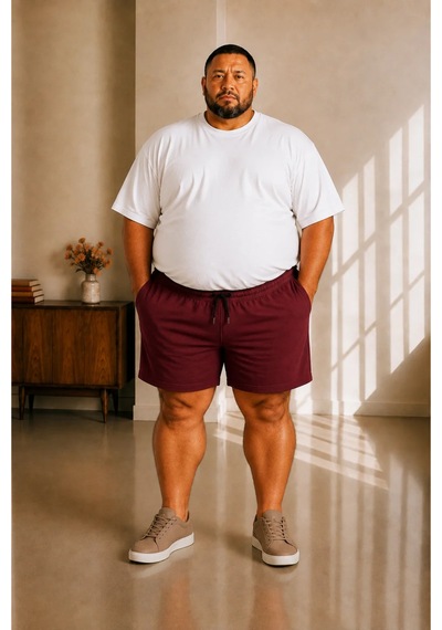 Sngl Tekstil Erkek Büyük Beden Şort 3xl 4xl 5xl 6xl 7xl 8xl 9xl Bordo