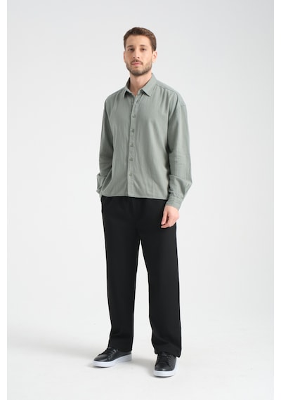 Redline Bond Keten Oversize Rahat Kalıp Premium Kumaş Basic Gömlek Haki