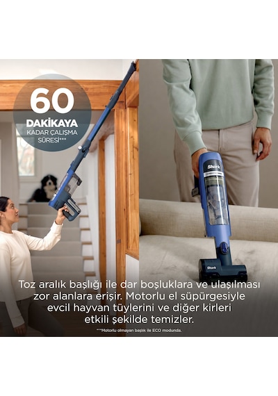 Shark IA3241EUT PowerDetect Speed Clean & Empty Auto Empty Sistemli Pet Başlıklı Şarjlı Dikey Süpürge