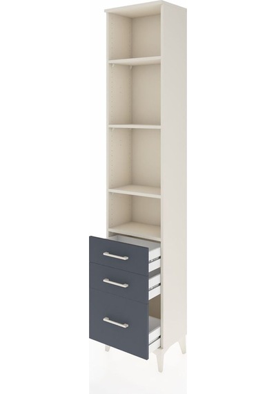 Arges Dolap 4 Raflı 3 Çekmeceli 44x30x221 Aytaşı-antrasit Aytaşı