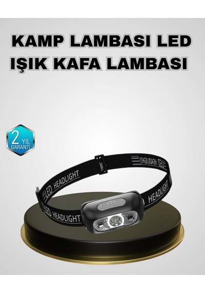 Mey İthalat Ipx5 Su Geçirmez Şarjlı Led Kafa Feneri Hareket Sensörlü, Ayarlanabilir 60 Far Çok Renkli
