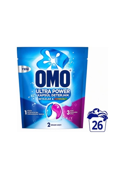 Omo Ultra Power Kapsül Çamaşır Deterjanı 26'lı 16'li Paket