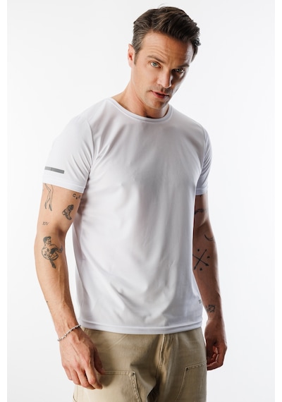 Genius Store Erkek Nem Emici Hızlı Kuruma Atletik Teknik Performans Spor T-shirt Drıfıt - Kısakolnew - Beyaz