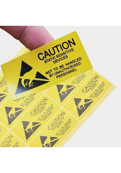 Antistatik Uyarı Etiketi 10 Adet 5x25mm Elektrostatik Elektrik Esd İkaz Dikkat Yapışkan Stiker