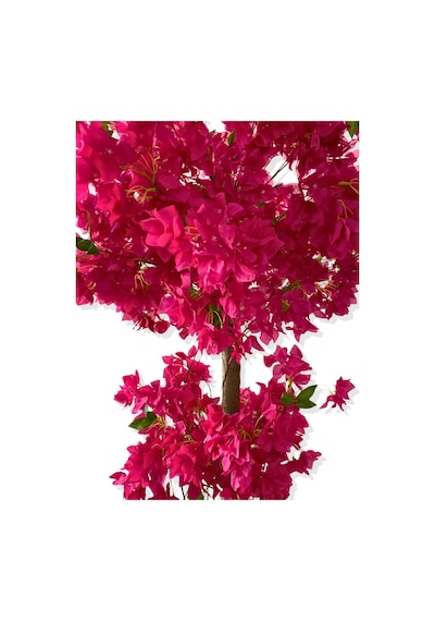 Cihan Çiçekçilik Yapay Ağaç Fuşya Begonvil 190 Cm 56x30x20 Beyaz Kumsal Saksı Fuşya