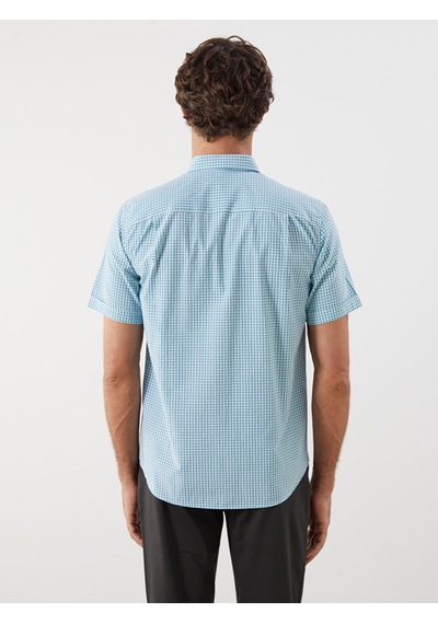 Lcwaıkıkı Classic Yeşil Regular Fit Kısa Kollu Ekose Poplin Erkek Gömlek