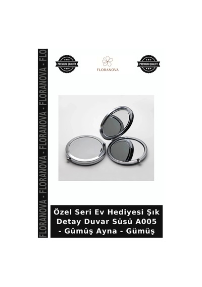 Özel Seri Ev Hediyesi Şık Detay Duvar Süsü A005 - Gümüş Ayna - Gümüş