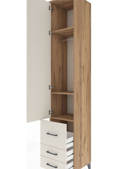Hyperion Dolap 3 Raflı 3 Çekmeceli Tek Askılı 44x44x243 Çam-a... Çam Hyperion Dolap 3 Raflı 3 Çekmeceli Tek Askılı 44x44x243 Çam-a... Çam