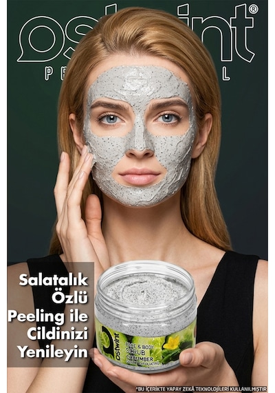 Ostwint Yüz Ve Vücut Peeling Scrub Salatalık 300ml Cilt Temizleyici Pürüssüzleştirici Dolaşımı Hızlandırıcı
