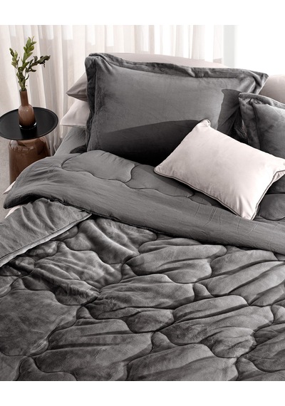 Madame Coco Kaira King Size Comforter Set Antrasit - Gri