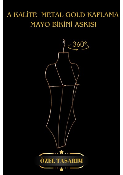 Mayo Askısı Metal Gold Vücut Şekilli Bikini İç Çamaşır Askısı Diğer