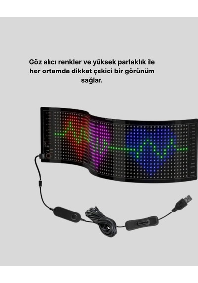 Hubrendy Tekno Gece Kullanıma Uygun Pixel Rgb Led Panel Estetik Atmosfer Işığı
