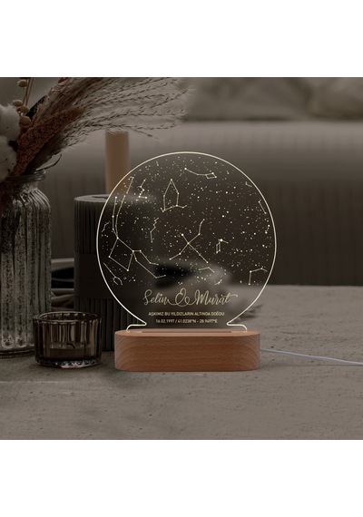 Kişiye Özel Yıldız Haritası Yuvarlak Model Ledli Gece Lambası Masif Ahşap Tabanlı Usb Kablolu Pleksi Led Gece Lambası Kişiye Özel Yıldız Haritası Yuvarlak Model Ledli Gece Lambası Masif Ahşap Tabanlı Usb Kablolu Pleksi Led Gece Lambası