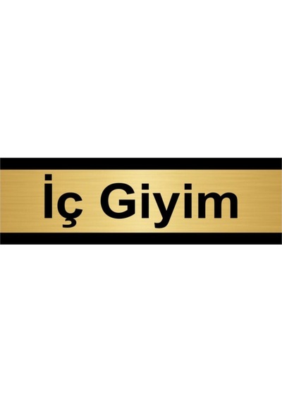 Iç Giyim 7x20cm Altın Renk Metal Yönlendirme Levhası