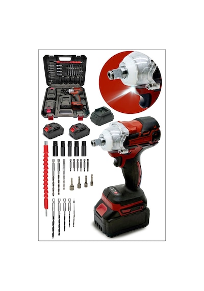 Moonshop Pro Seri 72VF Çift Akülü Somun Bijon Sökme Matkap Kömürsüz Akülü Vidalama 32 Parça Set