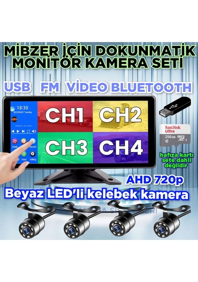 Mibzer İçin Dokunmatik 10.36'' Ekran Ahd 720p Beyaz Ledli Kamera