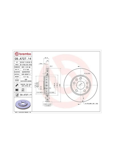 Nissan Juke Fren Diski On 2020-2024 Brembo 09a72711 2adettir