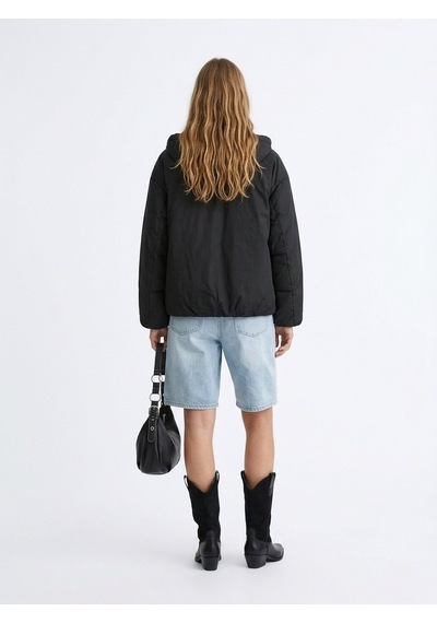 LTB Relaxed Fit Şişme Kapüşonlu Siyah Mont