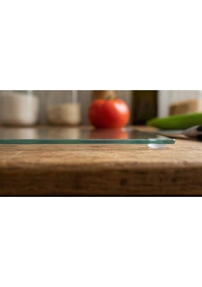 Cam Kesme Tahtası / Sunumluk Temperli Cam Kesme Tablası 20/30 Cm Şeffaf