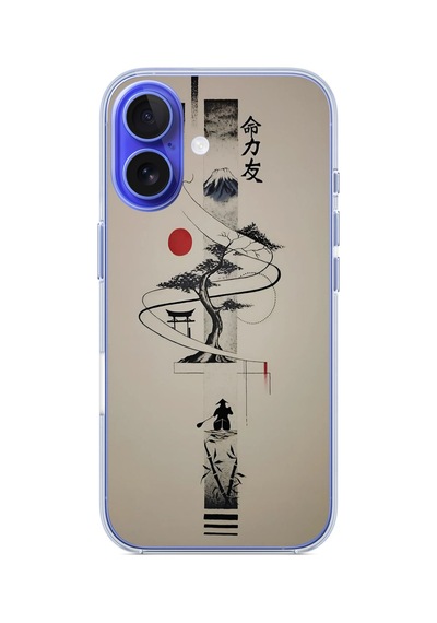 İphone 16 Uyumlu Japon Felsefesi Baskılı Silikon Kılıf