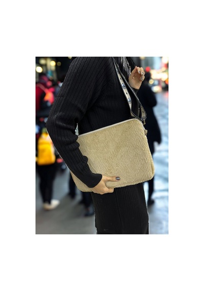 13-13.3-14 Inch Peluş Apple Uyumlu MacBook, Laptop Çantası, Bej Toscase Bej Bej