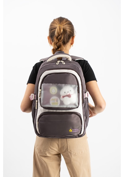 Ventis Qualty Okul Çantası Su Geçirmez Klinkır Kumaş Unisex Sırt Çantası Model 1g Açik Vizon