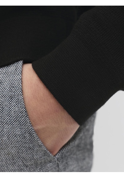 Jack & Jones Jprblamılano Stıtch Knıt Half Zıp Sn Black Black